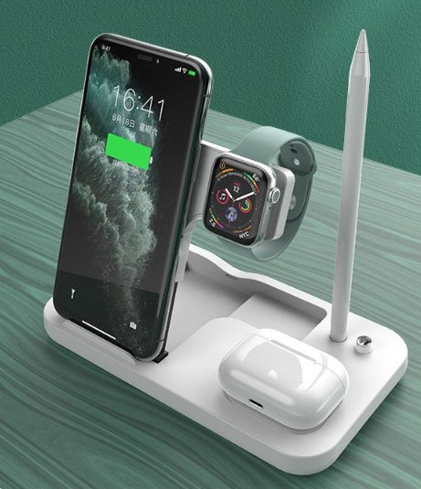 JMT-914634 15W Wireless Charger with Mobile Phone Holder, Watch & Headset Charging Station, Qi Certified, Multi-Device Compatibility