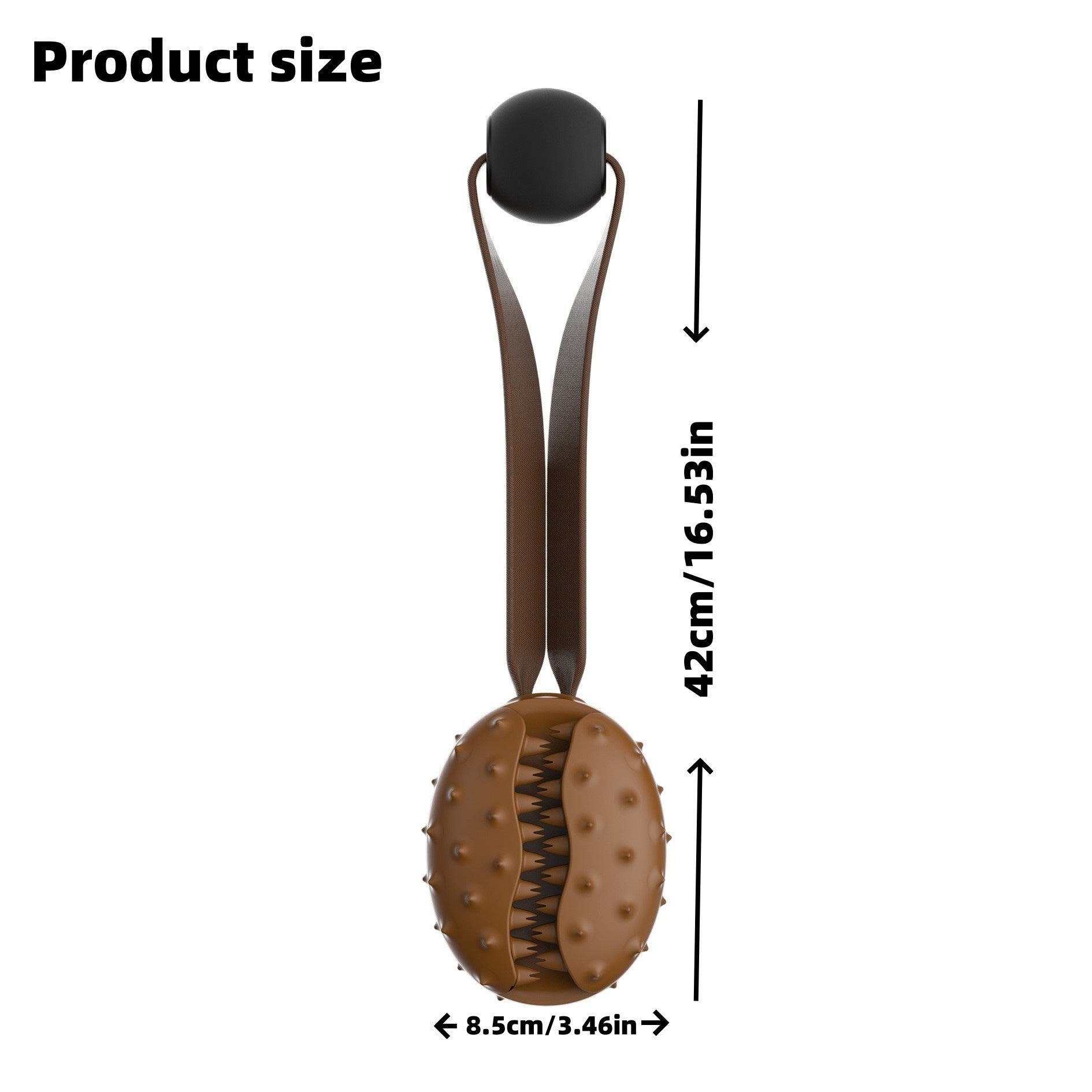 JMT-914634 Pet Tooth Cleaning Ball with Coffee Bean Design, Rope Knot for Slow Eating and Chewing, Durable TPR Material