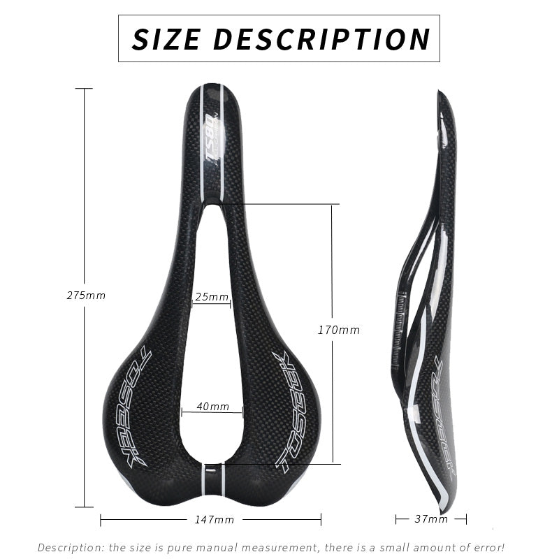 JMT-914826 Carbon Fiber Bicycle Saddle with Large Hollow Design for Enhanced Comfort
