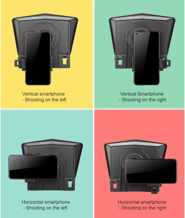 JMT-914826 Portable Smartphone Teleprompter with Adjustable Adapter Rings and Remote Control