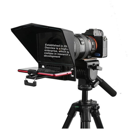 JMT-914826 Portable Smartphone Teleprompter with Adjustable Adapter Rings and Remote Control