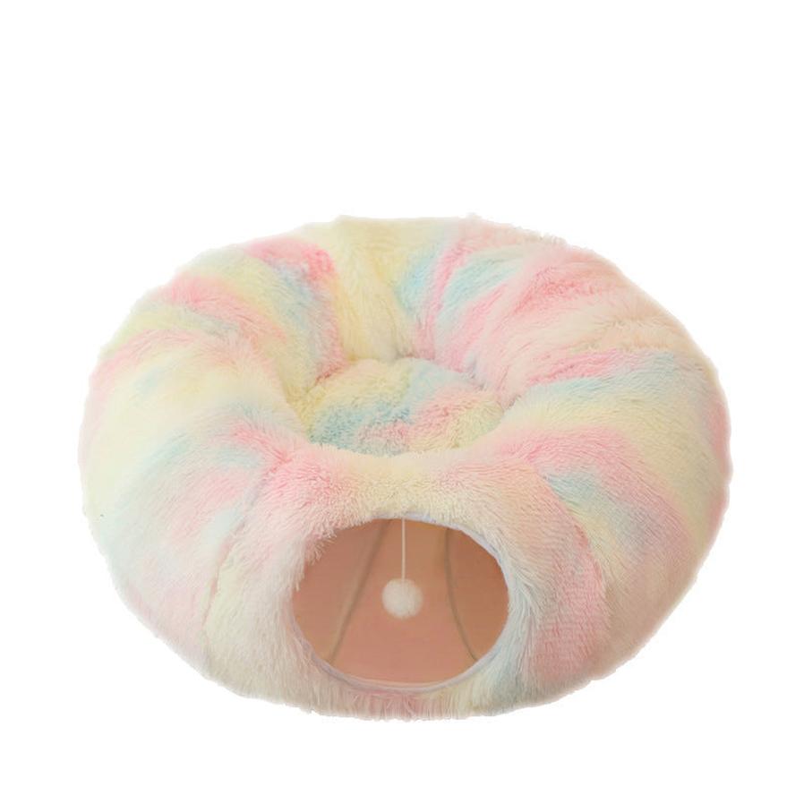 JMT-915274 Cozy Foldable Cat Bed Tunnel with Plush Fabric and Warm Cotton Filling for Ultimate Pet Comfort