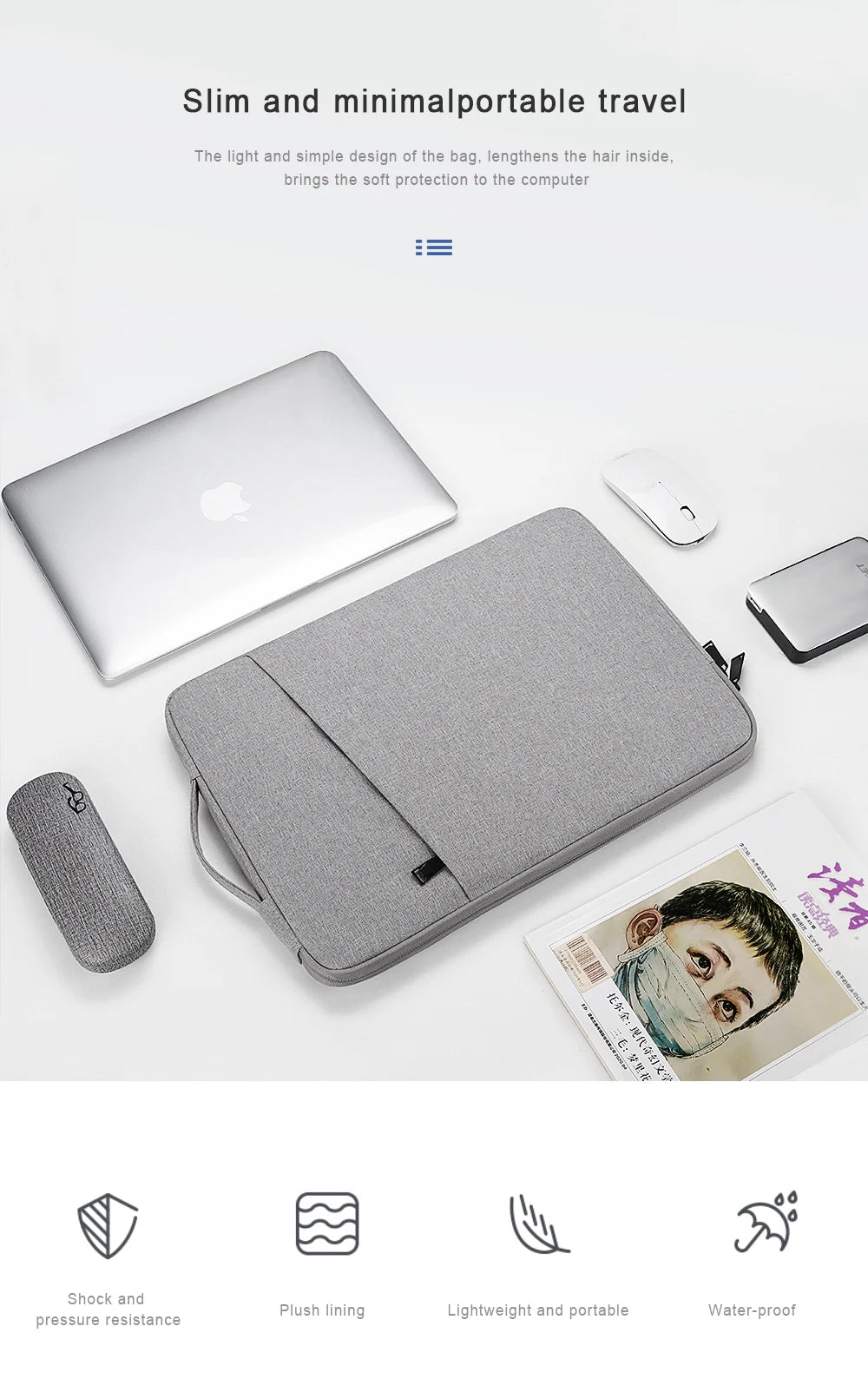 JMT-915274 Shockproof Waterproof Laptop Sleeve Case for 13-16 Inch Laptops