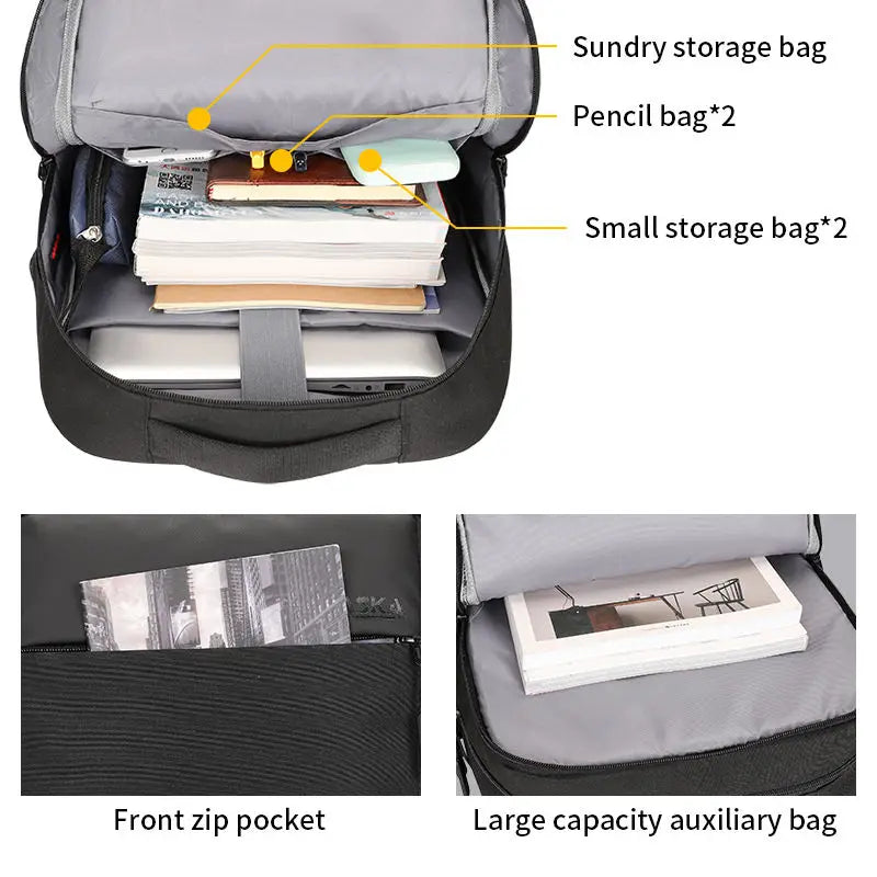 JMT-915466 Waterproof Oxford Rucksack for 17 Inch Laptops with USB Charging Port – Stylish and Functional Backpack for Women