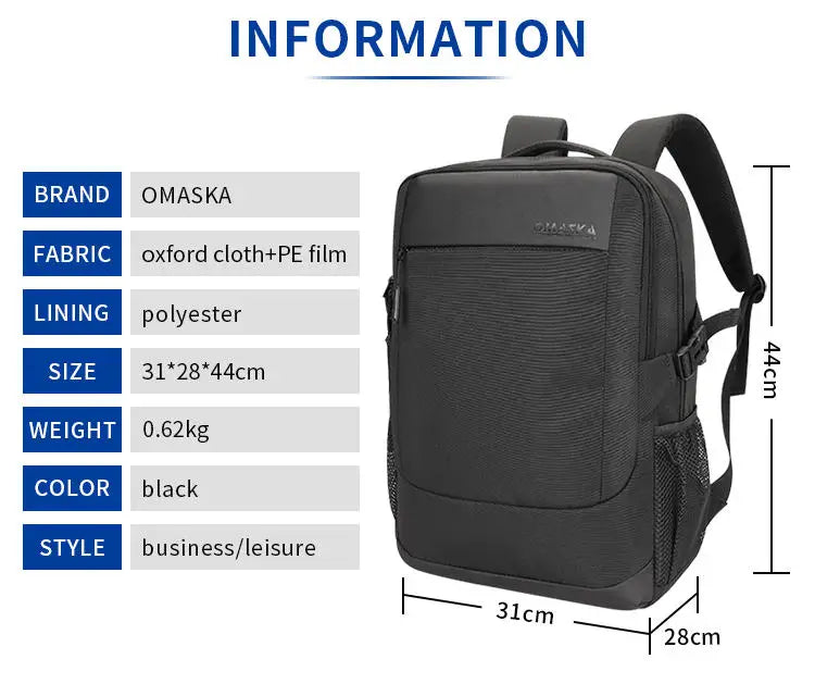 JMT-915466 Waterproof Oxford Rucksack for 17 Inch Laptops with USB Charging Port – Stylish and Functional Backpack for Women