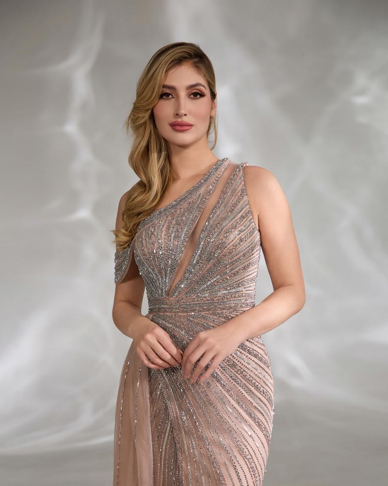JMT-915530 Elegant Pink Evening Gown for Women - Model SH0135