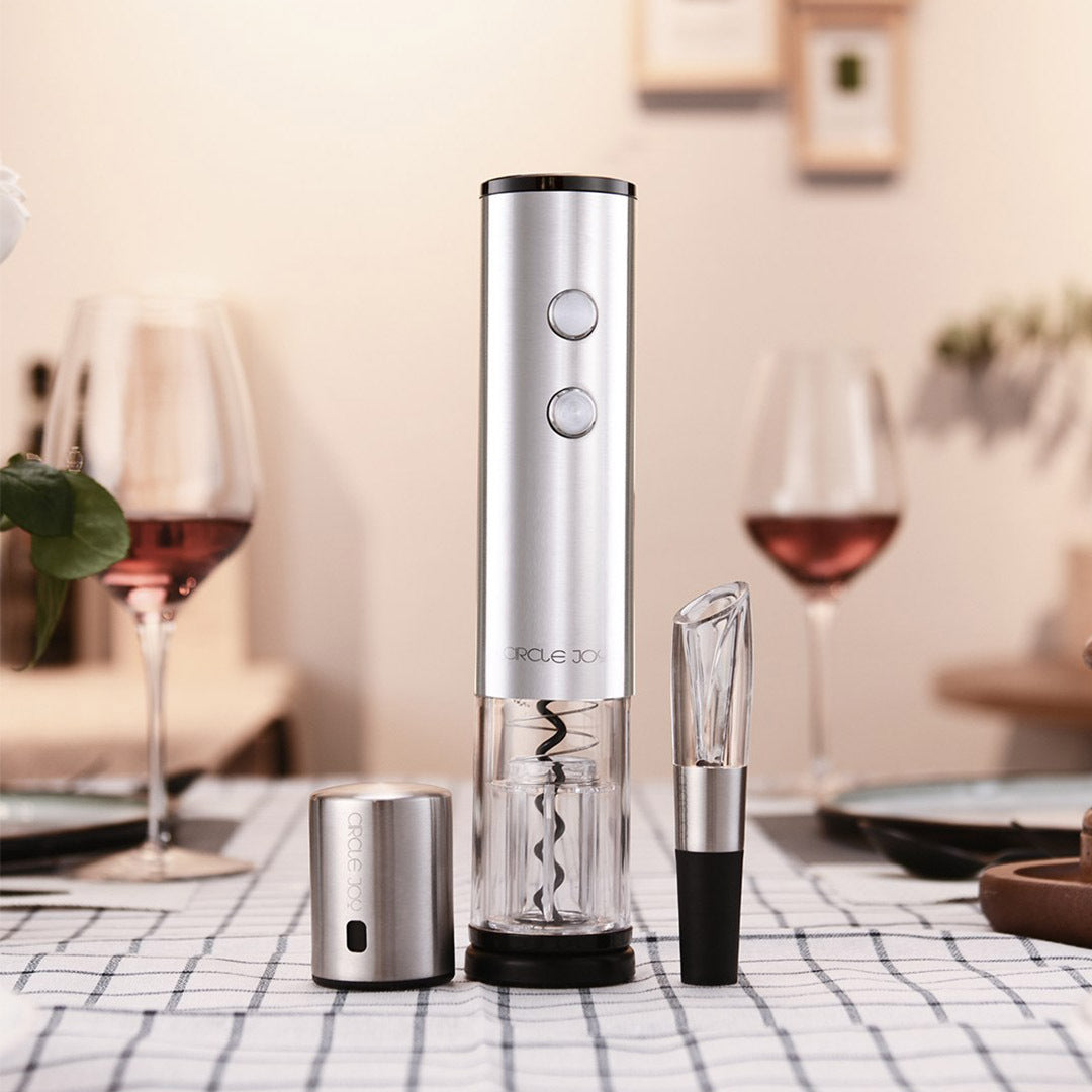 JMT-915530 Stainless Steel Electric Corkscrew Wine Opener for Effortless Bottle Opening