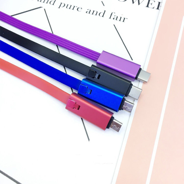 JMT-915786 Renewable Data Line USB Charging Cable - 1.5M Length - TPE Material with Aluminum Alloy Shell - Available in Black, Blue, Purple, and Red