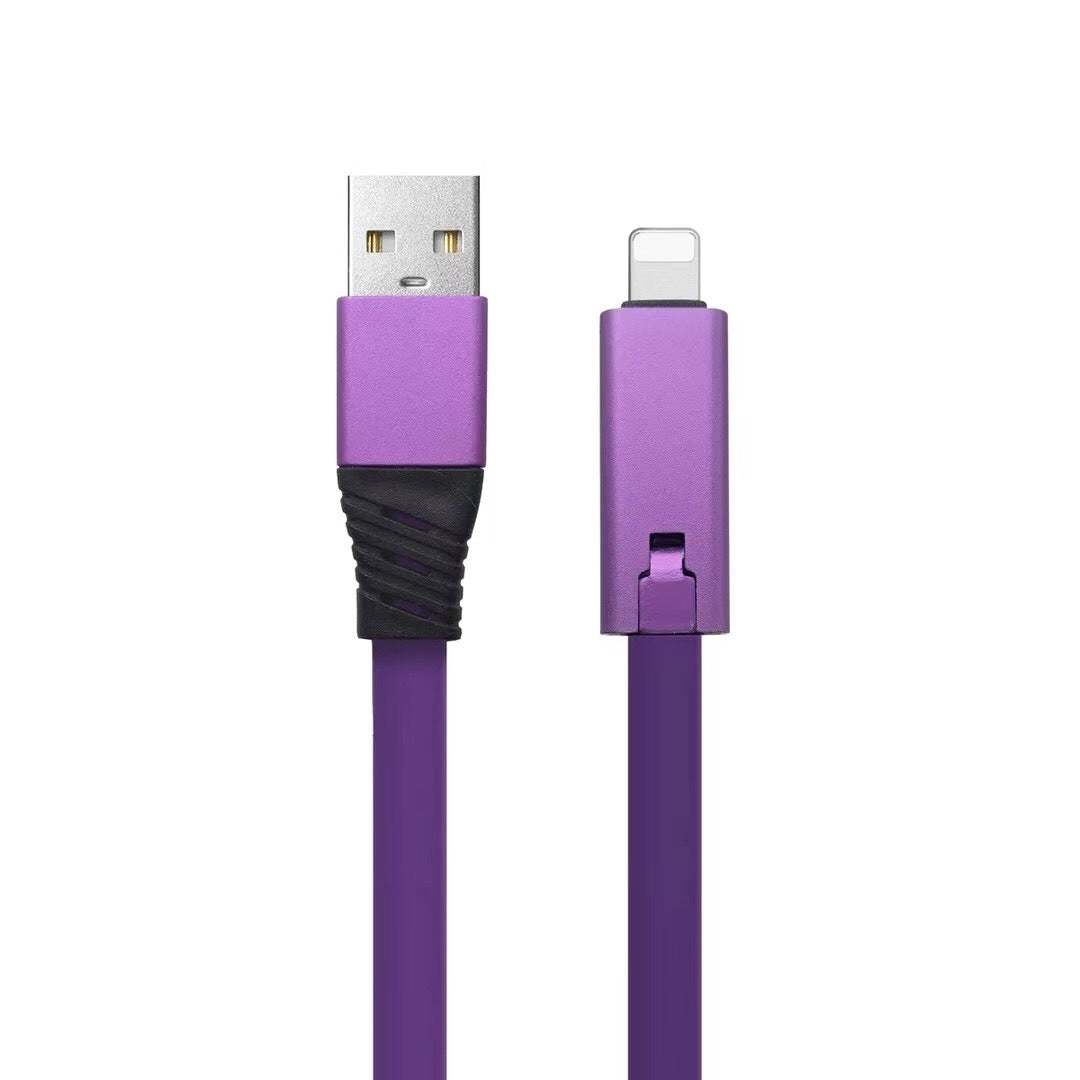JMT-915786 Renewable Data Line USB Charging Cable - 1.5M Length - TPE Material with Aluminum Alloy Shell - Available in Black, Blue, Purple, and Red