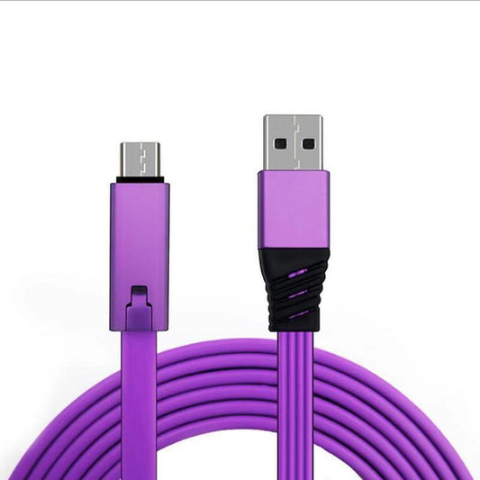 JMT-915786 Renewable Data Line USB Charging Cable - 1.5M Length - TPE Material with Aluminum Alloy Shell - Available in Black, Blue, Purple, and Red