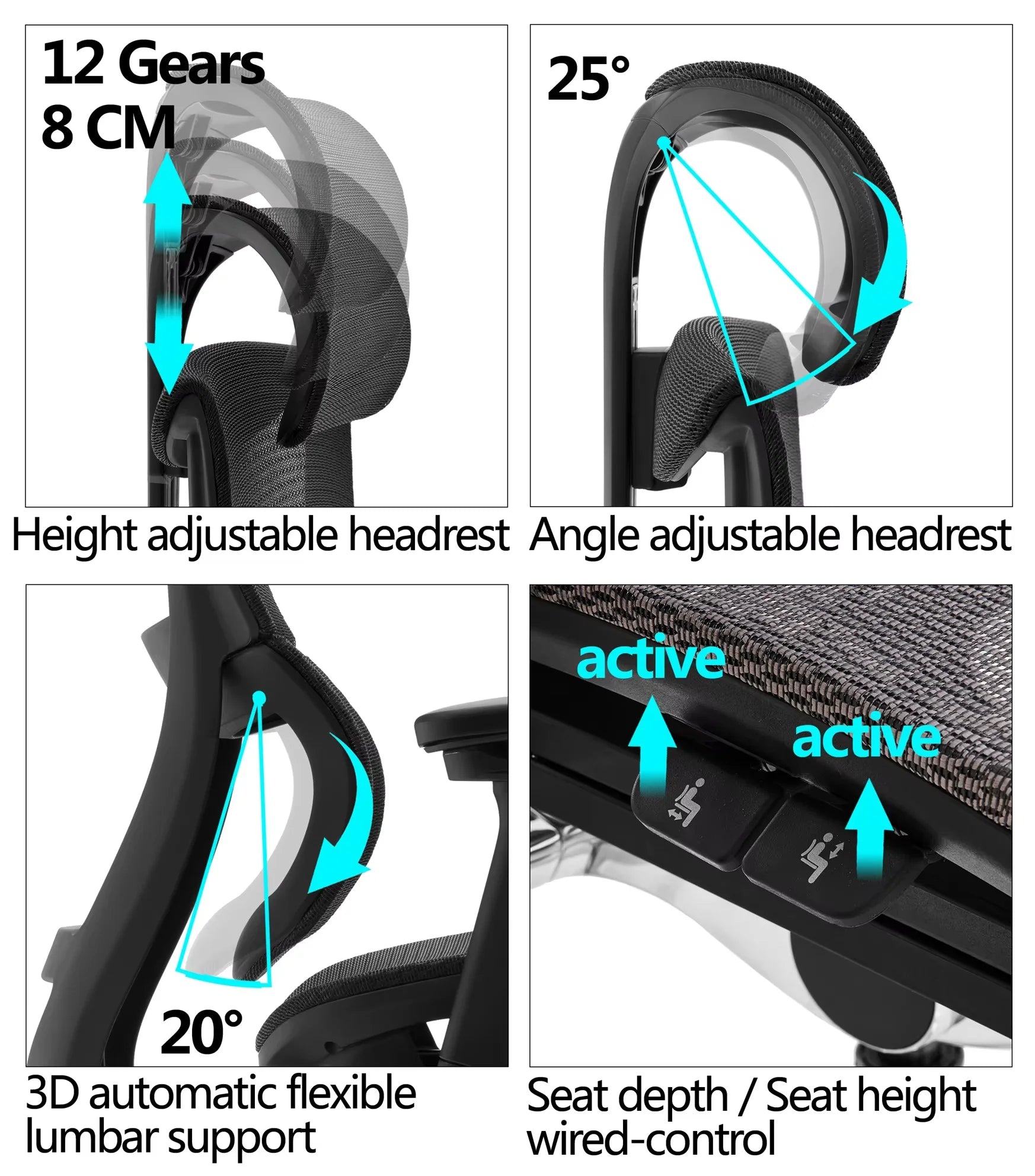 JMT-916042 Ergonomic Office Chair with Wheels for Comfortable Desk and Reception Use