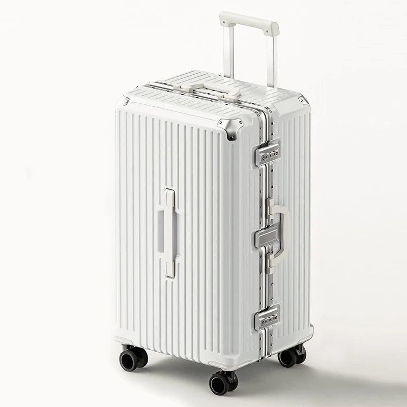 JMT-916490 4-Piece Large Travel Suitcase Set with Leather Wheels and TSA Locks