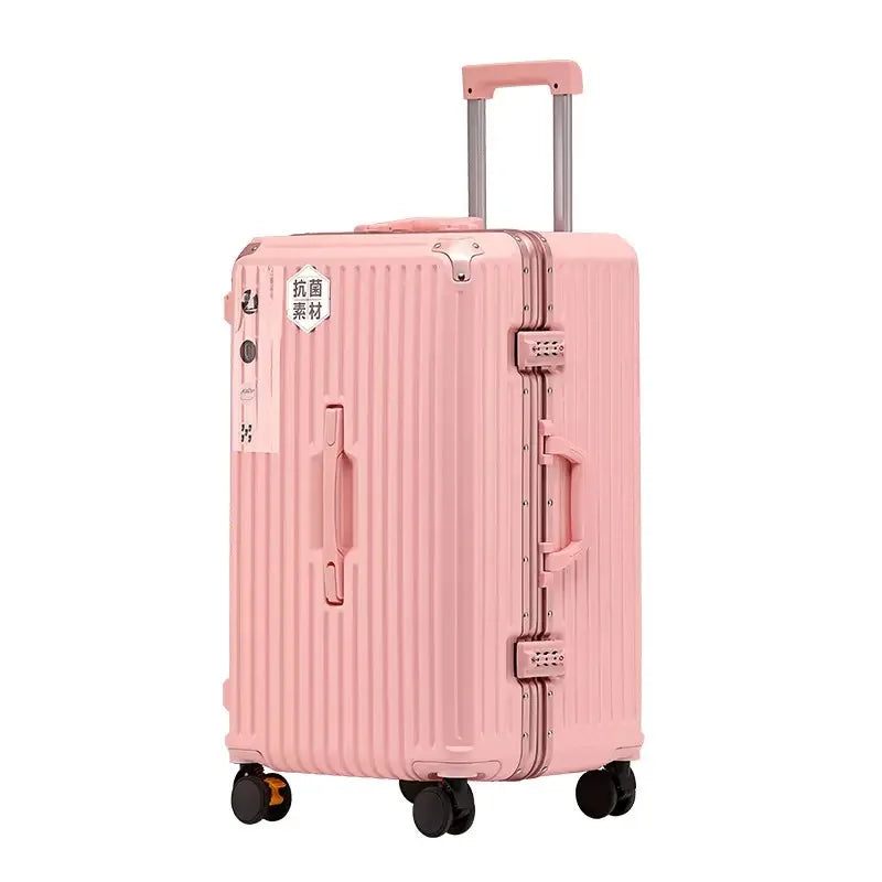JMT-916490 4-Piece Large Travel Suitcase Set with Leather Wheels and TSA Locks