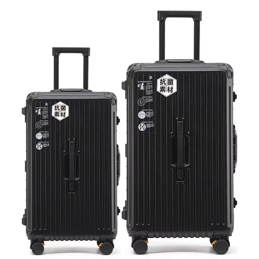 JMT-916490 4-Piece Large Travel Suitcase Set with Leather Wheels and TSA Locks