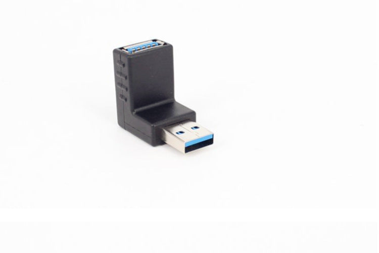 JMT-916618 90-Degree USB 3.0 A Male to Female Adapter for Data Transfer and Charging