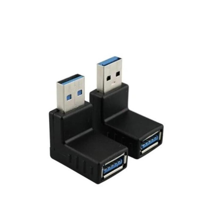 JMT-916618 90-Degree USB 3.0 A Male to Female Adapter for Data Transfer and Charging