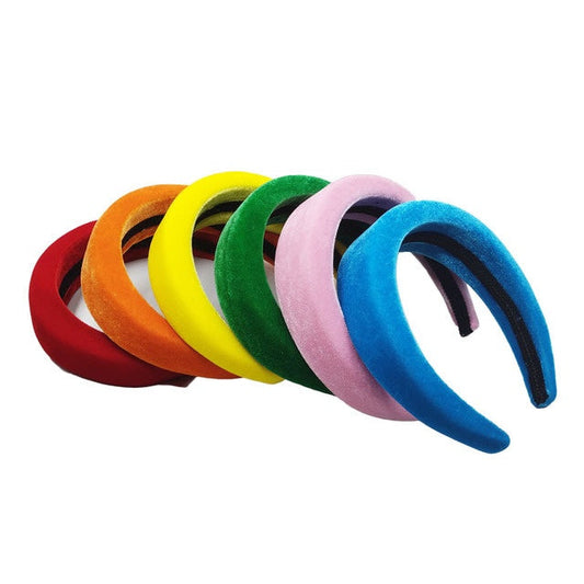 JMT-917130 Flannelette Sponge Cloth Hair Band in 10 Colors - 4cm Width, 11.5cm Inner Diameter