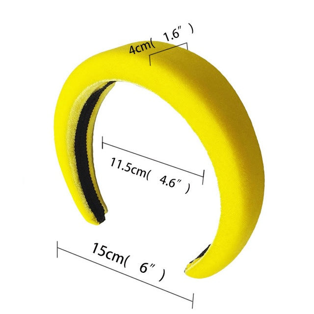 JMT-917130 Flannelette Sponge Cloth Hair Band in 10 Colors - 4cm Width, 11.5cm Inner Diameter