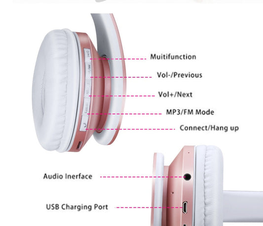 JMT-917258 Wireless Bluetooth Headset with 10m Range, IPX3 Waterproof, 9+ Hours Battery Life, Bilateral Stereo, Multiple Color Options