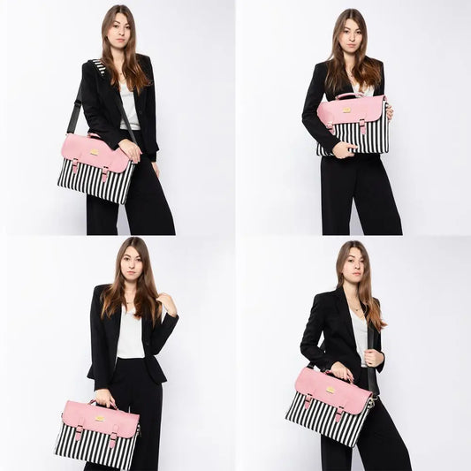 JMT-917322 Stylish 15.6 in Laptop Briefcase for Women - Functional Shoulder Satchel with Protective Sleeve