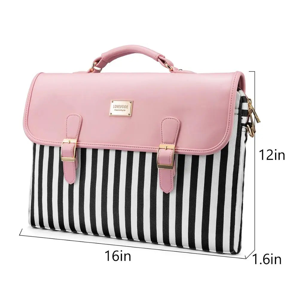 JMT-917322 Stylish 15.6 in Laptop Briefcase for Women - Functional Shoulder Satchel with Protective Sleeve