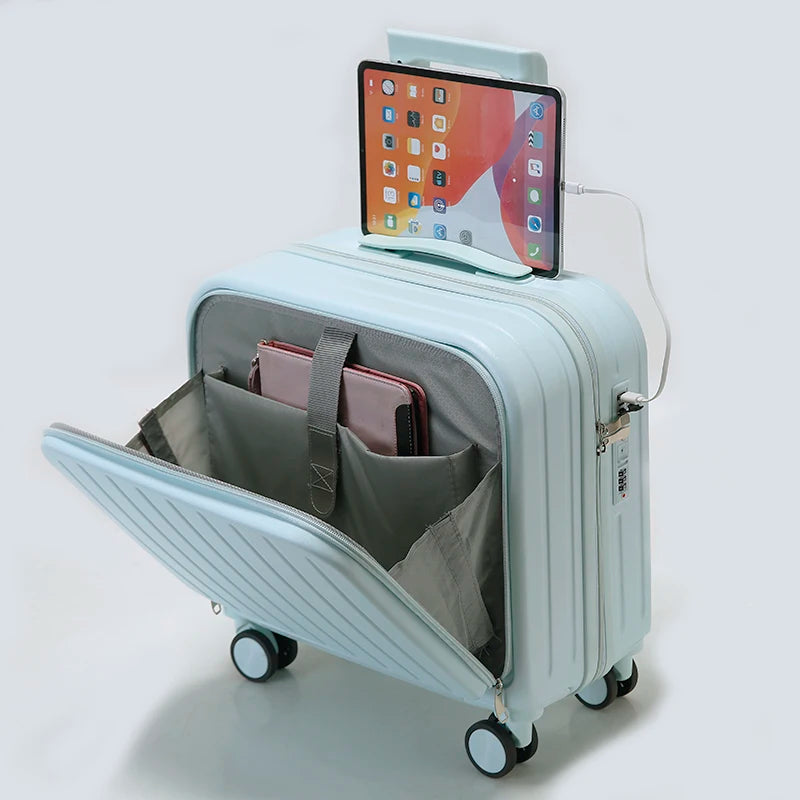 JMT-917642 Front Opening Carry-On Suitcase with Laptop Compartment