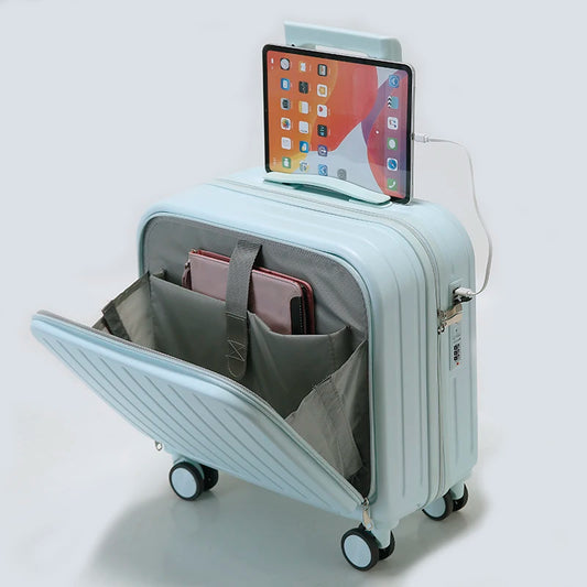 JMT-917642 Front Opening Carry-On Suitcase with Laptop Compartment