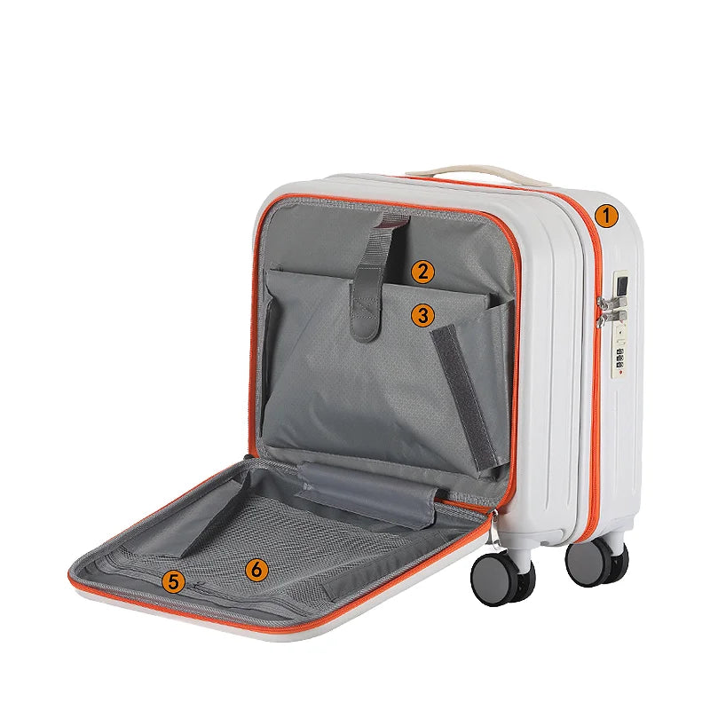 JMT-917642 Front Opening Carry-On Suitcase with Laptop Compartment