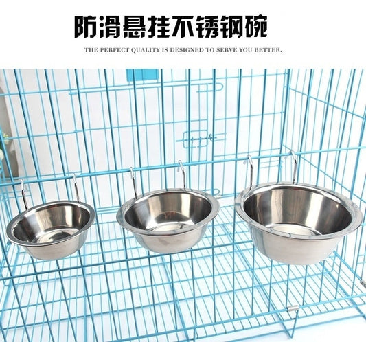 JMT-917770 Hanging Stainless Steel Dog Food Bowl - Available in Small, Medium, and Large Sizes
