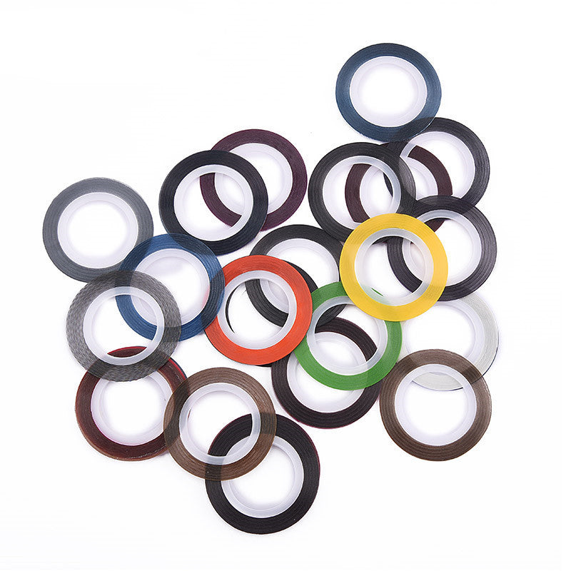 JMT-917898 Extra Fine Gold and Silver Nail Art Thread - 30 Colors Set with Adhesive Backing, 20 Meters Length