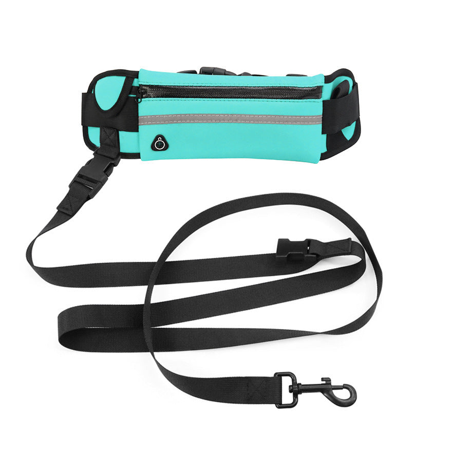 JMT-918090 Reflective Waist Bag with Traction Rope for Dogs - Nylon Leash Included