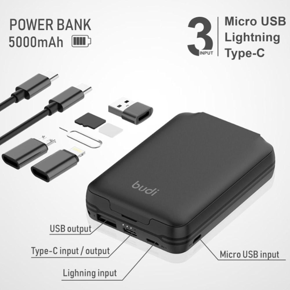 JMT-918218 Multi-Functional Wireless Travel Charger and Cable Organizer with SIM Kit, 5000mAh Power Bank