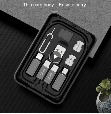 JMT-918218 Multi-Functional Wireless Travel Charger and Cable Organizer with SIM Kit, 5000mAh Power Bank