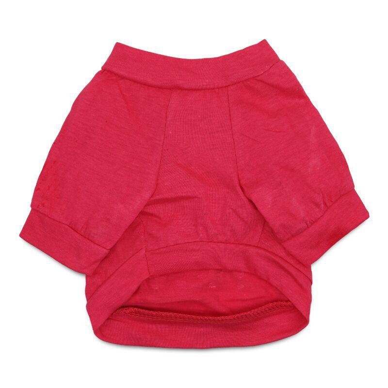 JMT-918218 Red and Black Edge Cotton Jersey Raglan T-Shirt for Small Dogs