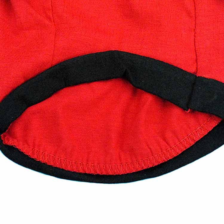 JMT-918218 Red and Black Edge Cotton Jersey Raglan T-Shirt for Small Dogs