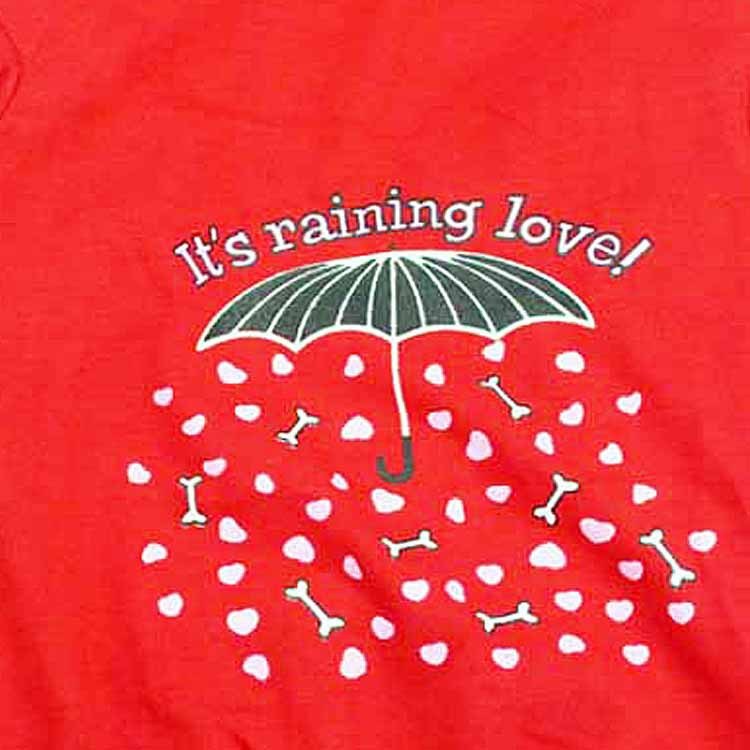 JMT-918218 Red and Black Edge Cotton Jersey Raglan T-Shirt for Small Dogs
