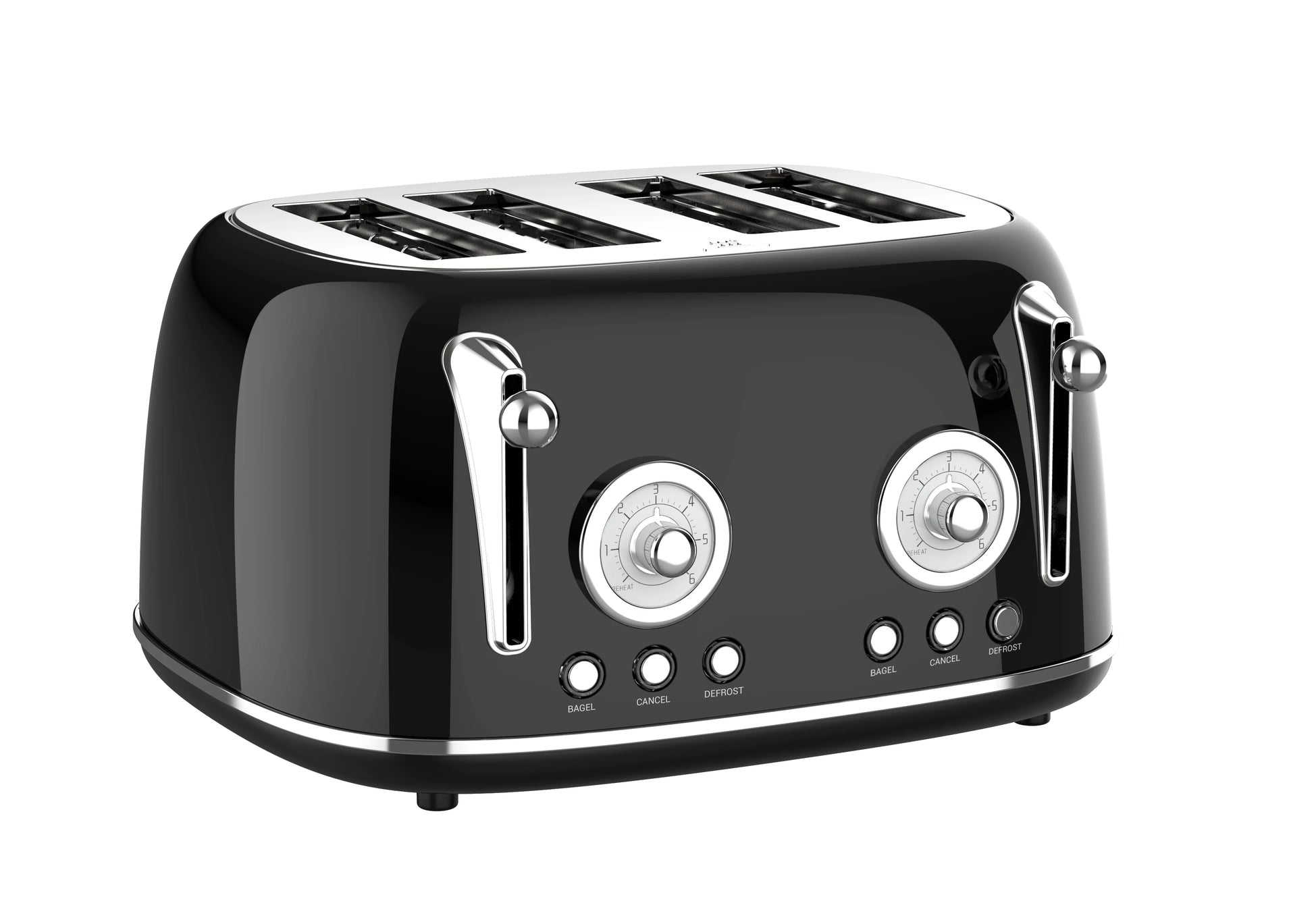 JMT-918410 Wide Slot 4-Slice Toaster with Adjustable Browning Levels and Extra Lift Function