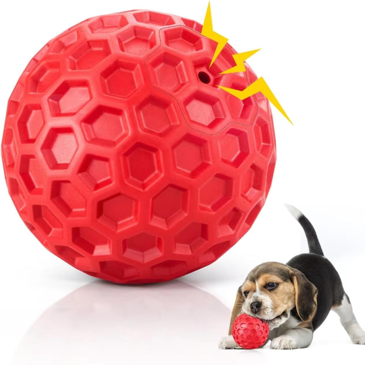 JMT-918730 Durable Squeaky Dog Ball for Aggressive Chewers - Waterproof and Interactive Chew Toy for Large Breeds