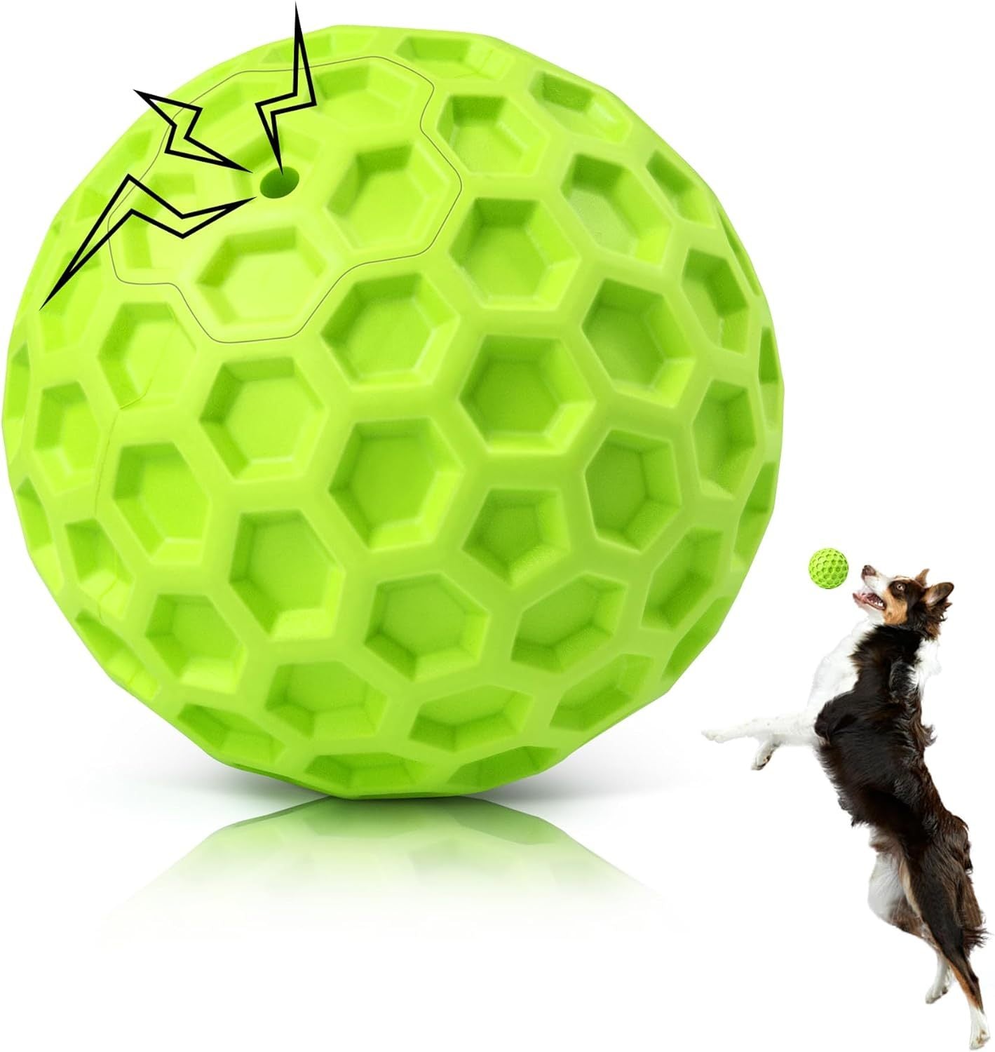 JMT-918730 Durable Squeaky Dog Ball for Aggressive Chewers - Waterproof and Interactive Chew Toy for Large Breeds