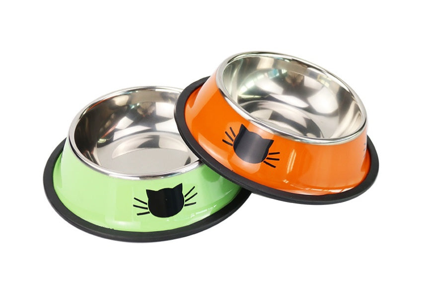 JMT-918922 Stainless Steel Non-Slip Pet Feeding Bowls - Multicolor Set for Cats and Dogs