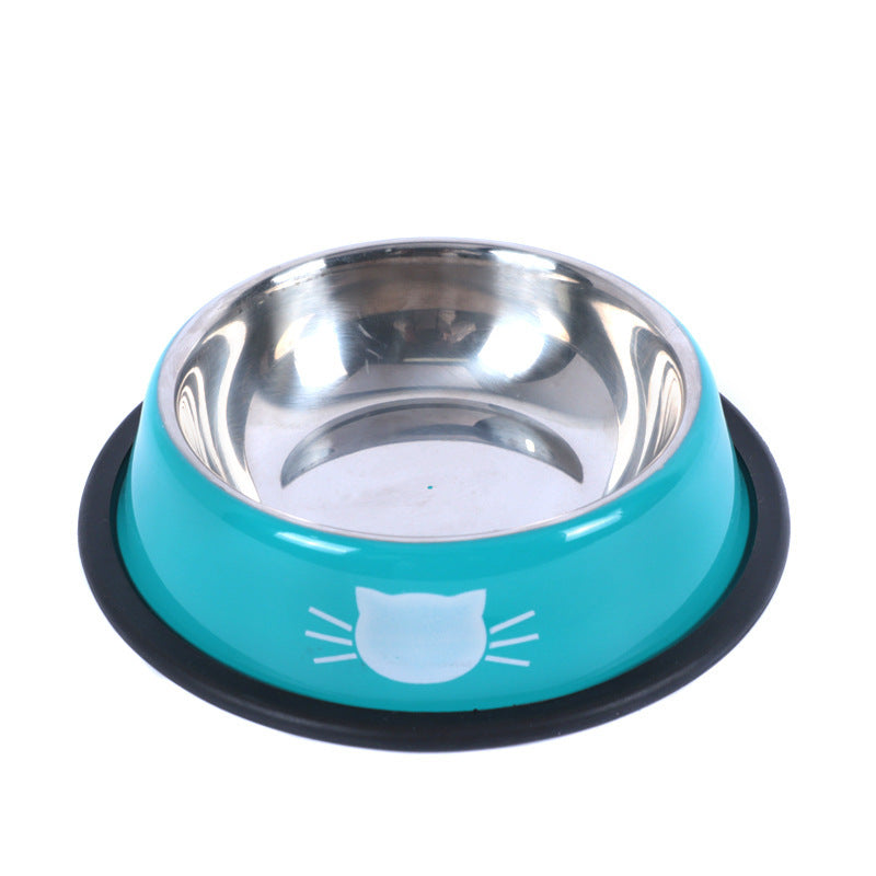 JMT-918922 Stainless Steel Non-Slip Pet Feeding Bowls - Multicolor Set for Cats and Dogs