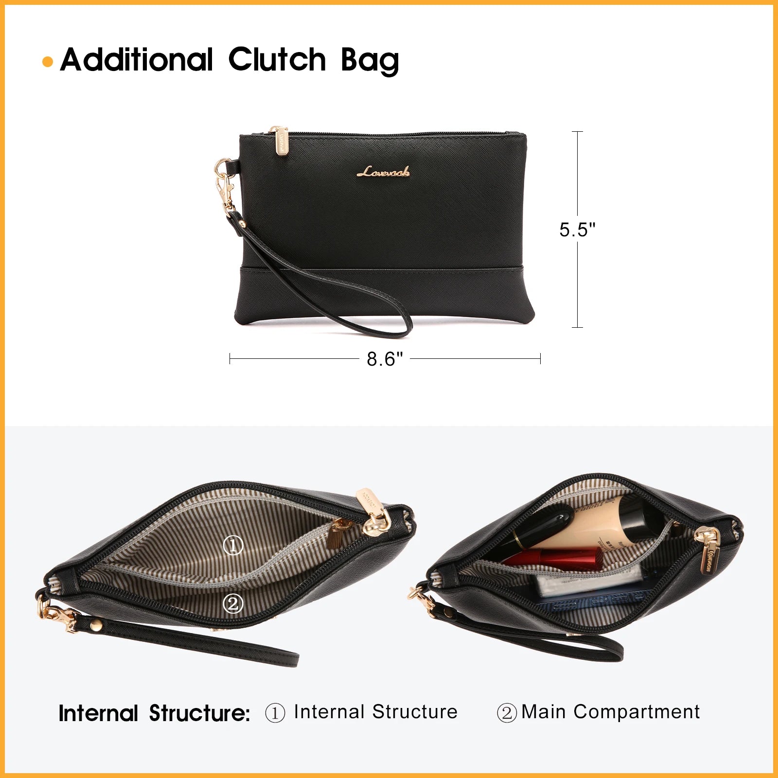 JMT-919562 Stylish 2pcs PU Tote Bags Set for Women - Large Handbag and Crossbody Purse for Daily Use and Laptop