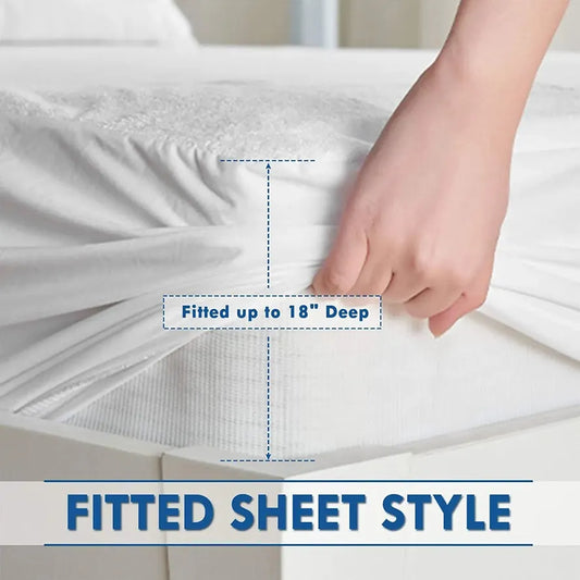 JMT-919818 Hypoallergenic Bamboo Cotton Terry Waterproof Fitted Bed Cover and Mattress Protector