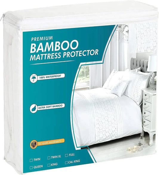 JMT-919818 Hypoallergenic Bamboo Cotton Terry Waterproof Fitted Bed Cover and Mattress Protector
