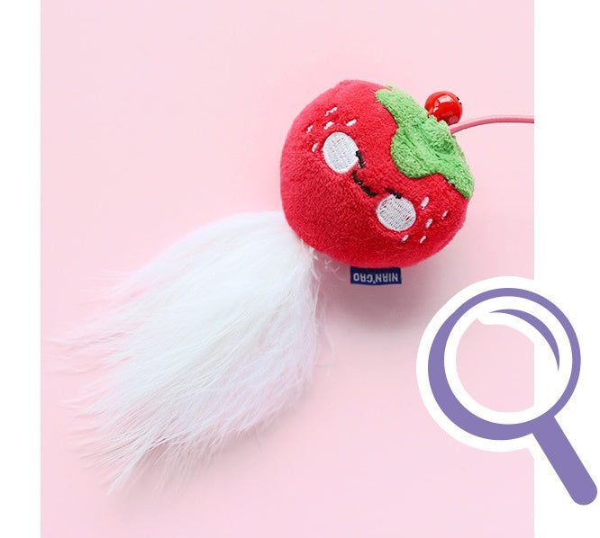 JMT-919882 Bite-Resistant Cat Teaser Stick with Plush Feather for Interactive Play