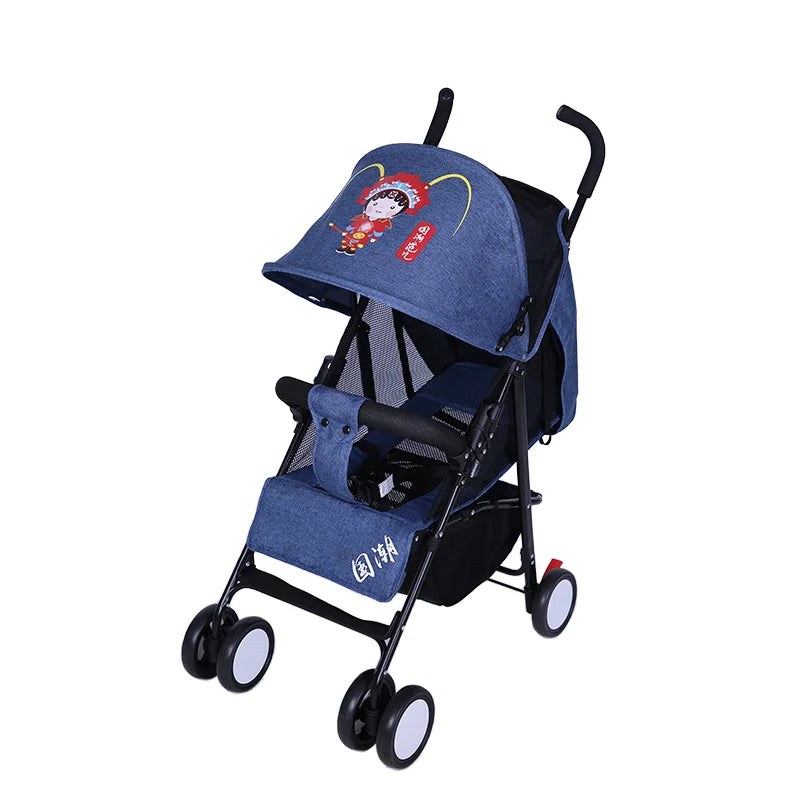JMT-920330 Lightweight 2-in-1 Foldable Linen Baby Stroller with Safety Features and Soft Seat for 0-36 Months