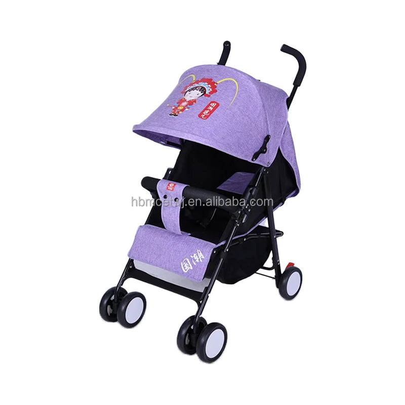 JMT-920330 Lightweight 2-in-1 Foldable Linen Baby Stroller with Safety Features and Soft Seat for 0-36 Months