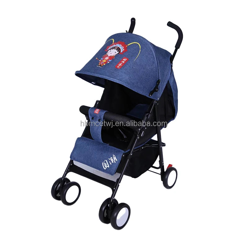 JMT-920330 Lightweight 2-in-1 Foldable Linen Baby Stroller with Safety Features and Soft Seat for 0-36 Months
