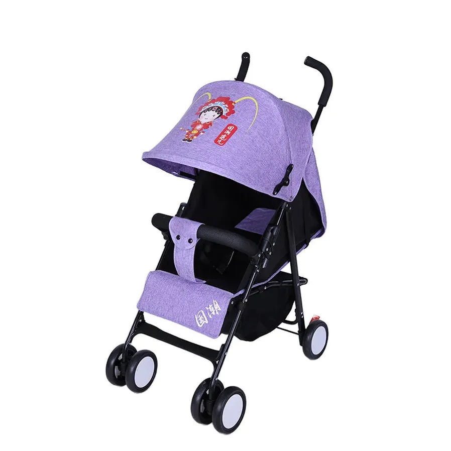 JMT-920330 Lightweight 2-in-1 Foldable Linen Baby Stroller with Safety Features and Soft Seat for 0-36 Months