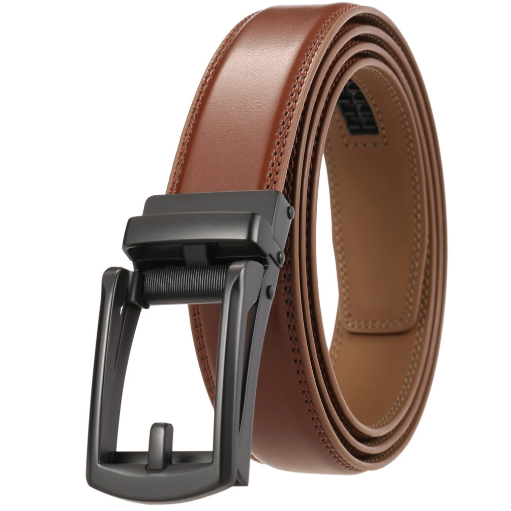JMT-920650 Men's Leather Automatic Buckle Belt - Style LY33-32314-1